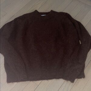 Zara Women's Rich Brown Crewneck Sweater